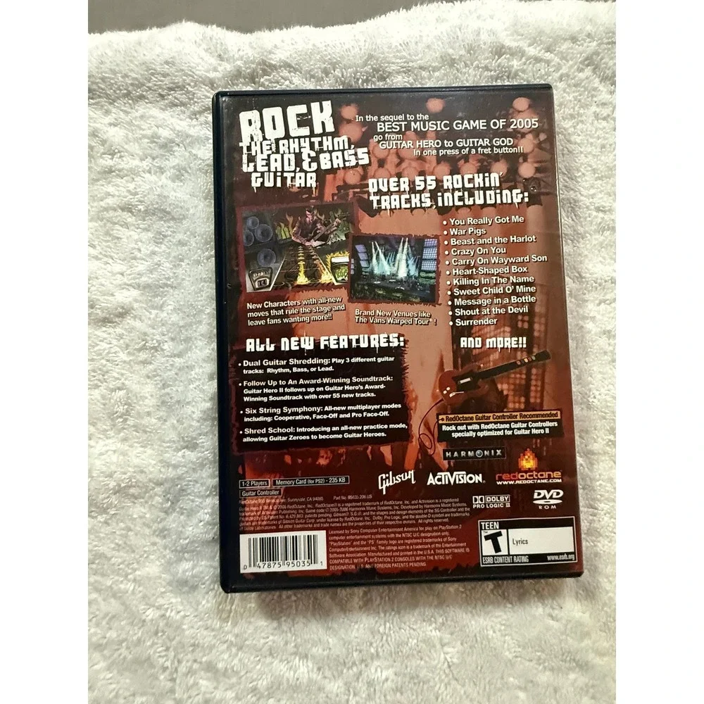 Playstation 2 PS2‎ Game Guitar Hero II Complete Disc Manual Case TESTED.